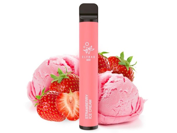 Elfbar E-Shisha - 600 Züge - Kindersicherung - Strawberry Ice Cream