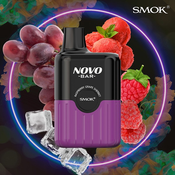 Smok Novo Bar - E-Shisha - 600 Züge - Raspberry Grape Sherbet