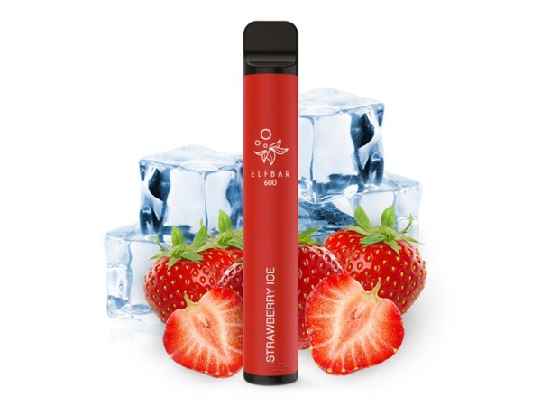 Elfbar E-Shisha - 600 Züge - Ohne Nikotin - Strawberry Ice