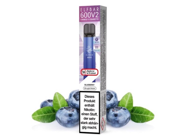 Elfbar E-Shisha - 600 Züge - V2 - Kindersicherung - Blueberry