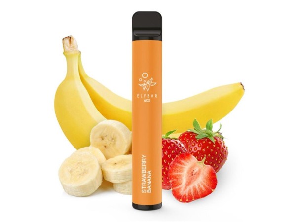 Elfbar E-Shisha - 600 Züge - Ohne Nikotin - Strawberry banana