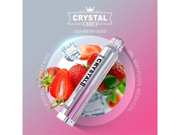 Crystal Bar - SKE - E-Shisha - 600 Züge - Strawberry Brust