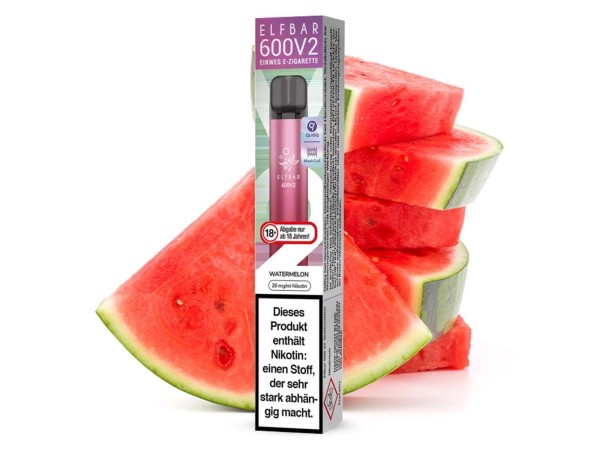 Elfbar E-Shisha - 600 Züge - V2 - Kindersicherung - Watermelon