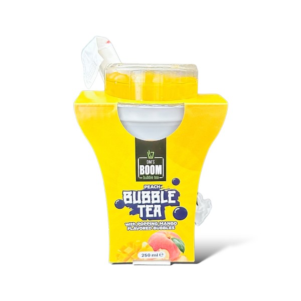 Boom Bubble Tea - Pfirsich + Mango Bubbles - 250ml