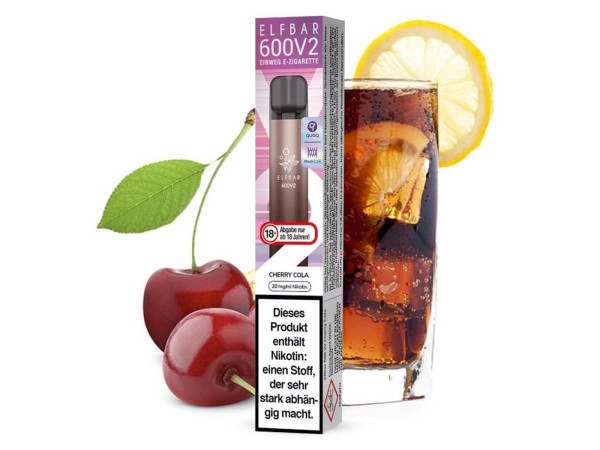 Elfbar E-Shisha - 600 Züge - V2 - Kindersicherung - Cherry Cola