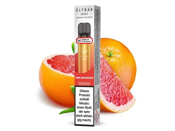 Elfbar E-Shisha - 600 Züge - V2 - Kindersicherung - Pink Grapefruit